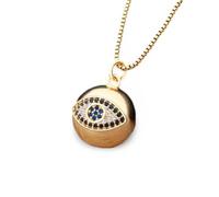 QYYZTQY Girls Accessories: 10 Colors Copper Gold Plated Glass Eye Pendant Jewelry Party Necklace