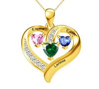 QYYZTQY Gold Copper Birthstone,CustomAmade Silver Formal Dress,Love Heart Crystal Jewelry for Girls