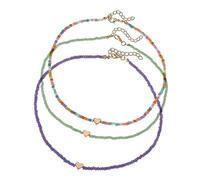 QYYZTQY Heart Choker Multi Layered Colorful Beads Friendship Y2K Beach Costume Gifts Women Jewelry for Girls