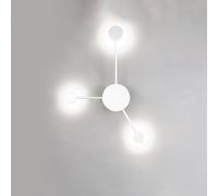 QYYZTQY Indoor Lamp Nordic Circle Background Creatively Decorative Wall Acrylic for Living Room Bedroom Hallway (6 Golden Heads,White Light)