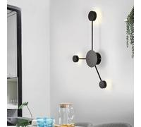 QYYZTQY Indoor Lamp Nordic Circle Background Creatively Decorative Wall Acrylic for Living Room Bedroom Hallway (6 Golden Heads,White Light)