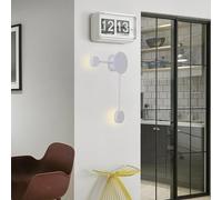 QYYZTQY Indoor Lamp Nordic Circle Background Creatively Decorative Wall Acrylic for Living Room Bedroom Hallway (6 Golden Heads,White Light)