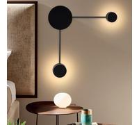 QYYZTQY Indoor Lamp Nordic Circle Background Creatively Decorative Wall Acrylic for Living Room Bedroom Hallway (6 Golden Heads,White Light)