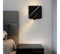 QYYZTQY Indoor Light Lamp with Remote Control Wall 2700K-6500K Dimmable Iron Acrylic 350° Rotatable for Children's Living Room (Square,Black)
