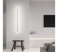 QYYZTQY Indoor Long Elliptical Lamp Acrylic Iron Minimalist Wall Geometric Decorative for Living Room Bedroom Hallway Staircase (40cm,Black White Light)