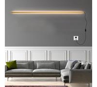 QYYZTQY Indoor Long Lamp with and Aluminium Minimalist Decoration Wall Rectangular for Living Room Bedroom Corridor (200cm,Black White Light)