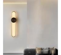QYYZTQY Indoor Long Sconces Three Colours Dimmable Lamp 3000K/4000K/6000K Silicone Wall Minimalist Geometric Decoration for Bedside Bedroom Living Room (60cm,C)