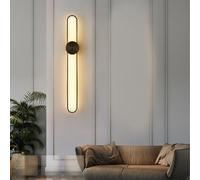 QYYZTQY Indoor Long Sconces Three Colours Dimmable Lamp 3000K/4000K/6000K Silicone Wall Minimalist Geometric Decoration for Bedside Bedroom Living Room (60cm,C)
