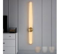 QYYZTQY Indoor Long Sconces Three Colours Dimmable Lamp 3000K/4000K/6000K Silicone Wall Minimalist Geometric Decoration for Bedside Bedroom Living Room (60cm,C)