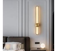 QYYZTQY Indoor Long Sconces Three Colours Dimmable Lamp 3000K/4000K/6000K Silicone Wall Minimalist Geometric Decoration for Bedside Bedroom Living Room (60cm,C)