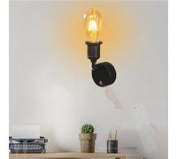 QYYZTQY Indoor Retro Lights with Remote Dimmable Touch Control Wall Lamp USB Rechargeable Black Decorative for Living Room Hallway Bedside (B,1 Pack)