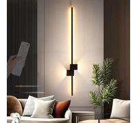 QYYZTQY Light Indoor Dimmable 2700K-6500K Lamp with Remote Control Creatively Decorative Wall Long Strip Aluminium for Bedroom Corridor Stairs (Gold,120cm)