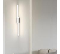 QYYZTQY Light Indoor Lamp Creative Long Decorative Parallel Wall Aluminium Acrylic for Bedroom Living Room Corridor (Black-White Light,74cm)
