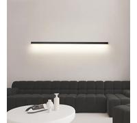 QYYZTQY Light Indoor Lamp Long Strip Minimalist Decorative Wall Aluminium Acrylic for Bedroom Living Room Corridor (Black-Warm Light,100cm)