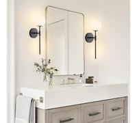 QYYZTQY Light Indoor Vintage Lamp with White Globe Glass Shades Decorative Creatively Wall Iron for Bedroom Hallway Living Room (Gold,1 Pack)