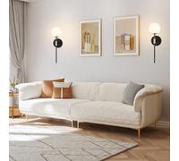 QYYZTQY Light Indoor Vintage Lamp with White Globe Glass Shades Decorative Creatively Wall Iron for Bedroom Hallway Living Room (Gold,1 Pack)