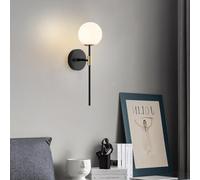 QYYZTQY Light Indoor Vintage Lamp with White Globe Glass Shades Decorative Creatively Wall Iron for Bedroom Hallway Living Room (Gold,1 Pack)