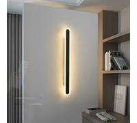 QYYZTQY Light Indoor with Remote Control Lamp 2700K-6500K Dimmable Long Strip Wall Iron Acrylic for Bedroom Hallway Living Room (Gold,60cm)