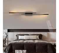 QYYZTQY Light Indoor with Remote Control Lamp Dimmings 2700K-6500K Decorative Wall Aluminium for Bedroom Living Room Corridor (Black,80cm)