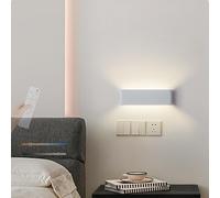 QYYZTQY Light Indoor with Remote Control Up Down Lamp 2700K-6500K Dimmable Wall Style Decorative for Bedroom Living Room Hallway (White,31cm)