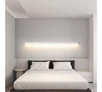 QYYZTQY Long Lamp Aluminium Minimalist Rectangular Indoor Nordic Decoration Wall Bedside Reading for Living Room Bedroom (200cm,Black Warm Light)