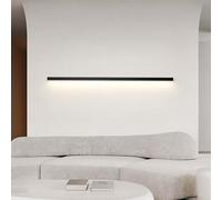 QYYZTQY Long Lamp Aluminium Minimalist Rectangular Indoor Nordic Decoration Wall Bedside Reading for Living Room Bedroom (200cm,Black Warm Light)