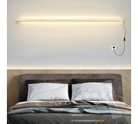 QYYZTQY Long Remote Control Lamp with Dimmable Wall 2700K-6500K Aluminum Minimalist Decoration for Living Room Bedroom (80cm,Gold)