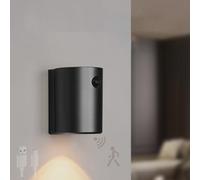 QYYZTQY Magnetic Light with Motion Sensor Lamp USB Rechargeable 2400mAh Wall 3000K Warm Indoor Geometric for Stairs Hallway Living Room (2 Packs,Black)