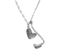 QYYZTQY Minimalist Cute Girls, Silver, Romantic Sweet Charm Collar A Heart Gold Locket Necklace for Women, Birthday