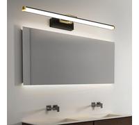 QYYZTQY Mirror Front Indoor Waterproof Lamp Decorative Light Black Gold Wall Long Iron for Dartboard Photo Bathroom (Neutral Light,43cm)