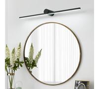 QYYZTQY Mirror Front Light Indoor Waterproof Lamp Bathroom Decoration Long Strip Wall Aluminum for Bedroom Vanity Corridor (Black-White Light,100cm)