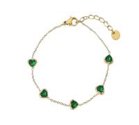 QYYZTQY New 2025 Arrival Luxury Chain Stainless Steel Aesthetic Necklace Bracelet Green Cubic Zirconia Waterproof Women Jew with for You Accessories Trendy Creative Gift