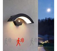 QYYZTQY Outdoor/Indoor Lamp PIR Motion Sensor Black Outside Human Body Induction Waterproof IP65 Sector Exterior Wall 18W Garden Stair Patio Yard (Warm Light)