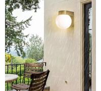 QYYZTQY Outdoor Light Waterproof IP65 Black/White 20W Spherical Acrylic Wall Lamp Geometric Outdoor/Indoor Decorative for Garage Garden Terrace (White Light,Black)