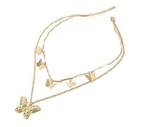 QYYZTQY Pendant Women Double Color Fashion Necklace Layer Crystal Statement Necklaces for