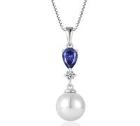 QYYZTQY s Women Birthstone Pendant Silver Pearl Jewelry for Girls