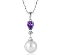 QYYZTQY s Women Birthstone Pendant Silver Pearl Jewelry for Girls