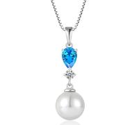 QYYZTQY s Women Birthstone Pendant Silver Pearl Jewelry for Girls