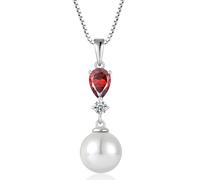 QYYZTQY s Women Birthstone Pendant Silver Pearl Jewelry for Girls