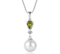 QYYZTQY s Women Birthstone Pendant Silver Pearl Jewelry for Girls
