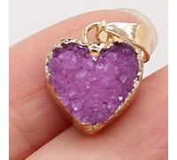 QYYZTQY Shower Curtain 1PC Natural Stone Pendant Love Heart Crystal Quartz Charms Handmade Earring Necklace Jewelry Making,Red (Color : GR