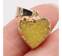 QYYZTQY Shower Curtain 1PC Natural Stone Pendant Love Heart Crystal Quartz Charms Handmade Earring Necklace Jewelry Making,Red (Color : GR