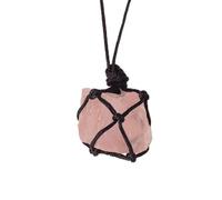 QYYZTQY Shower Curtain Natural Quartz Net Pocket Pendant Crystal Necklace Reiki Hangings Craft with Weave Rope Stone Colleion (Color : Strawberr