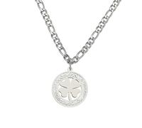 QYYZTQY Silver Heart Shaped Four for Women and Girls, Delicate Crystal Rhinestone Pendant A 4 Leaf Alhambra Necklace,
