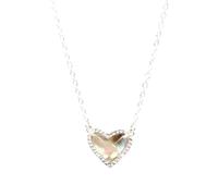 QYYZTQY Silver Heart Shaped Geometric with Pink Stones A Druzy Resin Jewelry Light Blue Necklace for Women