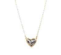 QYYZTQY Silver Heart Shaped Geometric with Pink Stones A Druzy Resin Jewelry Light Blue Necklace for Women