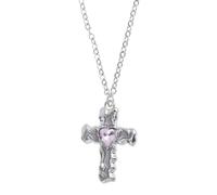 QYYZTQY Silver Infinity for Women Girls Shiny CZ A Cross Heart Faith Necklace, Religious Jewelry