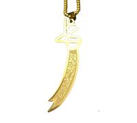 QYYZTQY Silver Muslim Knife Men, Islamic Amulet Pendant A Dagger Women, Teacher Sword Necklace for