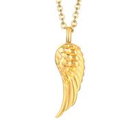 QYYZTQY Silver Punk Hiphop Women 14K Gold Plated Wing A Celtic Nordic Wings Necklace Pendant, Angel Necklaces for Men Birthday Valentine Gifts