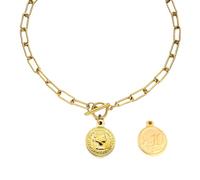 QYYZTQY Silver Vintage Necklaces Women Men, Punk Thick Chain Necklace A Queen Elizabeth Round Coin Charm, OT Buckle Toggle Clasp for Christmas Birthday Gifts